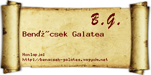 Benácsek Galatea névjegykártya